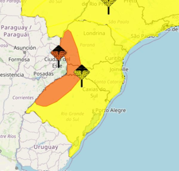 Inmet alerta: temporais severos podem atingir o Paraná; há risco de queda de granizo