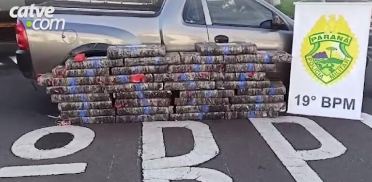 Após fuga, Polícia Militar apreende 490 quilos de maconha em Toledo