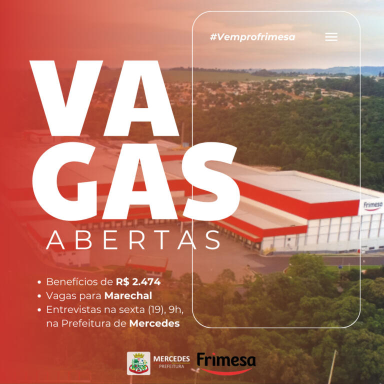 Frimesa abre vagas de emprego para trabalhadores de Mercedes