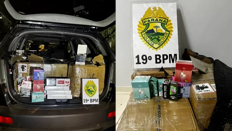 Cigarros, vapes e essências avaliados em R$ 170 mil são apreendidos em Nova Santa Rosa