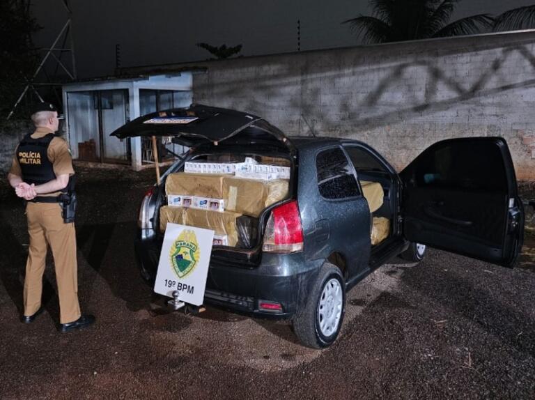 Homem é preso pela PM em Mercedes com carro carregado de cigarros