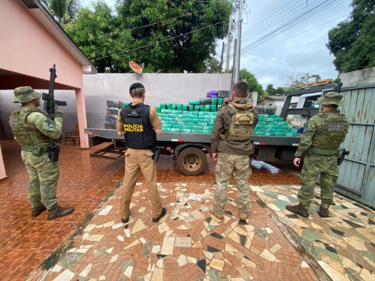 Polícia localiza casa que escondia 1,4 tonelada de droga em Guaíra