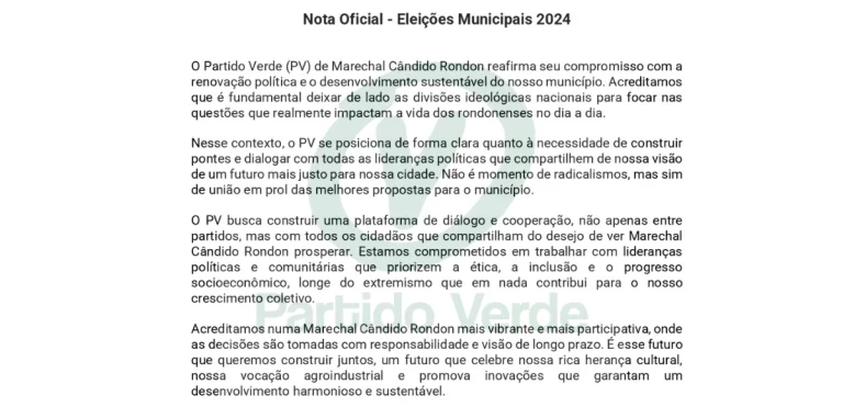 PV de Marechal Rondon defende foco em questões locais e prega distanciamento do radicalismo
