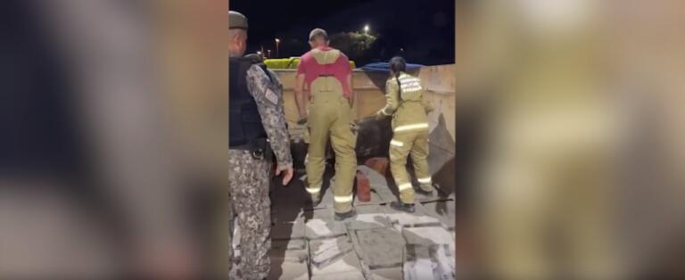 Carga de 3 toneladas de maconha é descoberta em fundo falso de caminhão na Ponte da Amizade