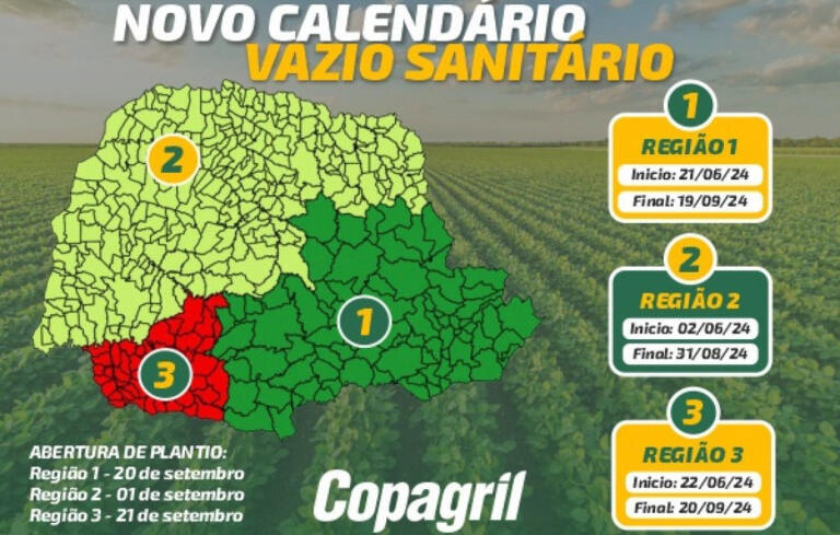 Vazio sanitário da soja terá escalonamento conforme as regiões do Estado