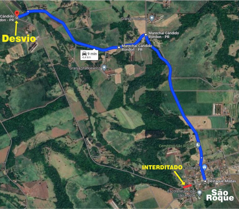 Acesso principal ao distrito de São Roque estará interditado nesta quarta-feira
