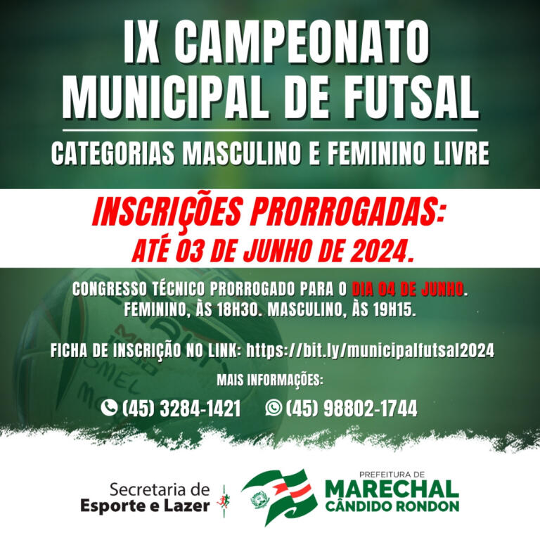 Hoje é o último dia de inscrições ao Municipal de Futsal