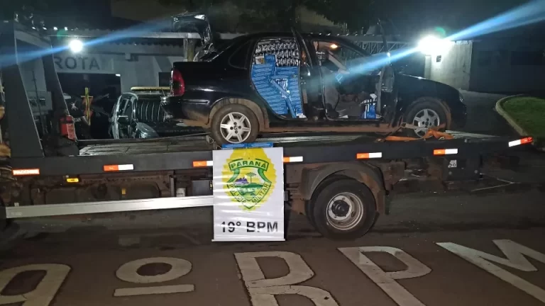Após perseguição de 5 Km, PM prende homem com carga de cigarros contrabandeados
