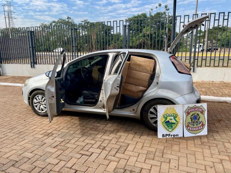 Veículo carregado com 1.250 pacotes de cigarros contrabandeados é apreendido em Mercedes