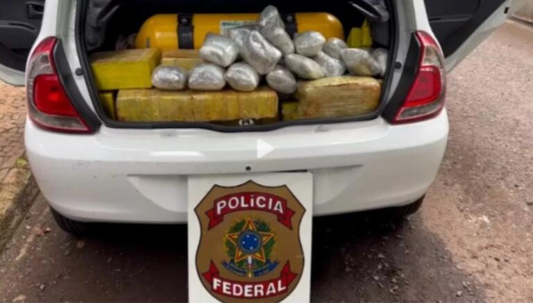 Motorista é preso em flagrante transportando 156 quilos de maconha na BR-277