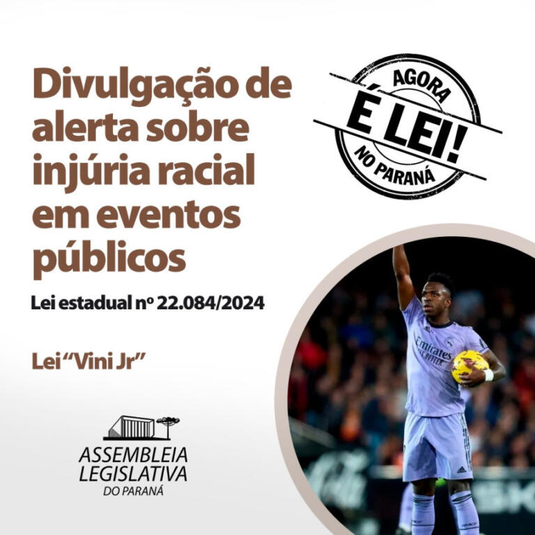Lei Vini Jr. de combate ao racismo é sancionada e agora é lei no Paraná