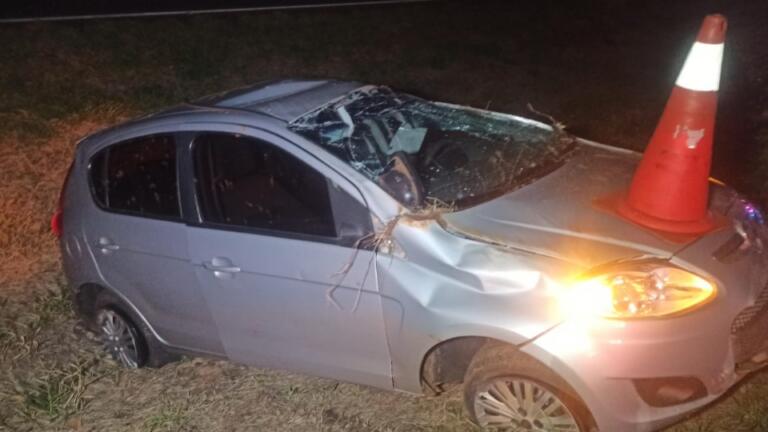 Motorista fica ferido em capotamento na BR-163 em Toledo