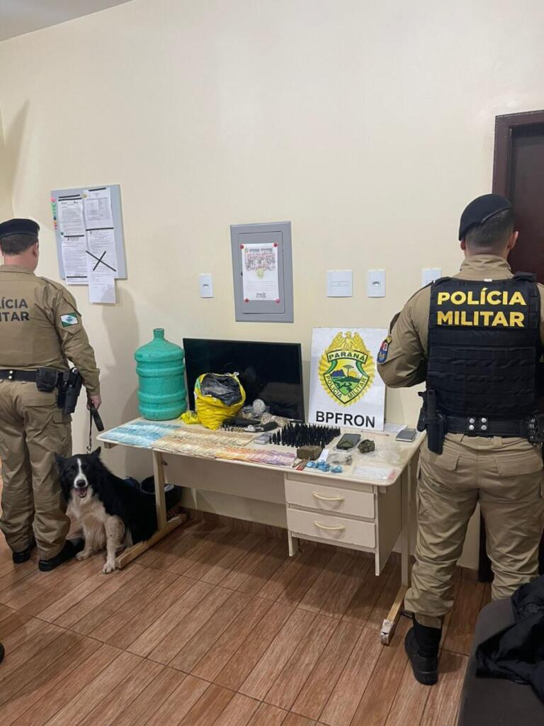 Casal é preso em Nova Santa Rosa com cocaína, maconha, revólver e R$ 9 mil