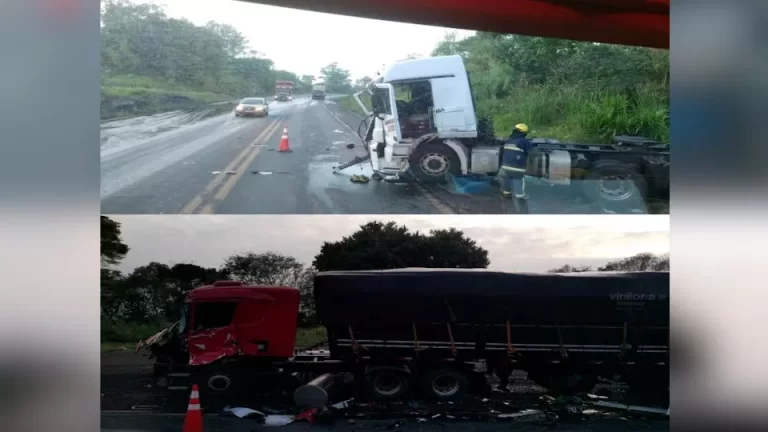 Acidente entre duas carretas deixa feridos na BR-163