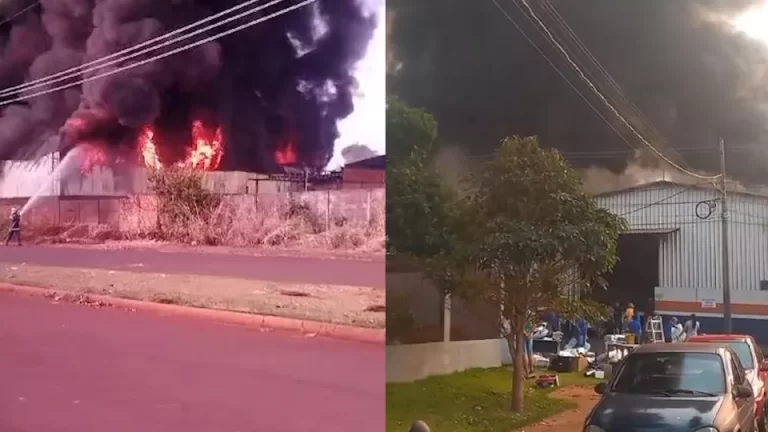 Incêndio de grandes proporções destrói fábrica em Assis Chateaubriand