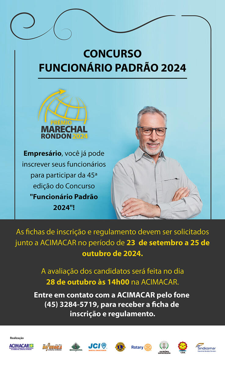 Concurso Funcionário Padrão 2024 abre inscrições