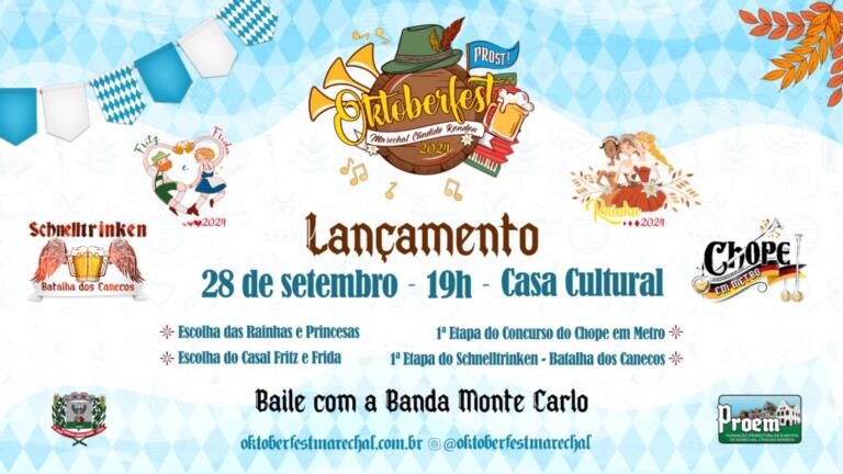 Oktoberfest 2024 será lançada neste sábado em Marechal Rondon