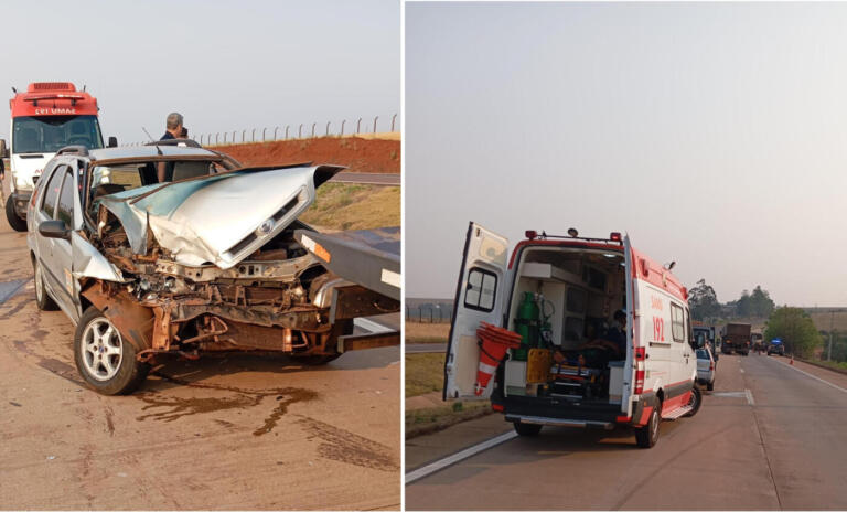 Acidente na BR-163 deixa duas pessoas feridas em Santa Tereza do Oeste