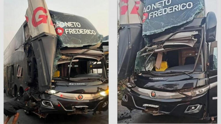 Dupla que fará show na Expo Mercedes se envolve em acidente com ônibus na BR-040