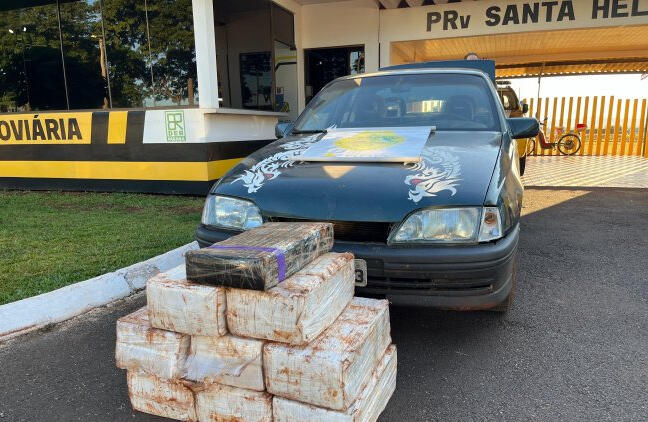 Polícia Rodoviária apreende 227 quilos de maconha após perseguição em Santa Helena
