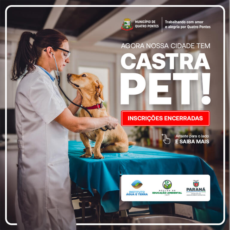 Alta demanda faz Quatro Pontes encerrar antecipadamente inscrições para o CastraPet