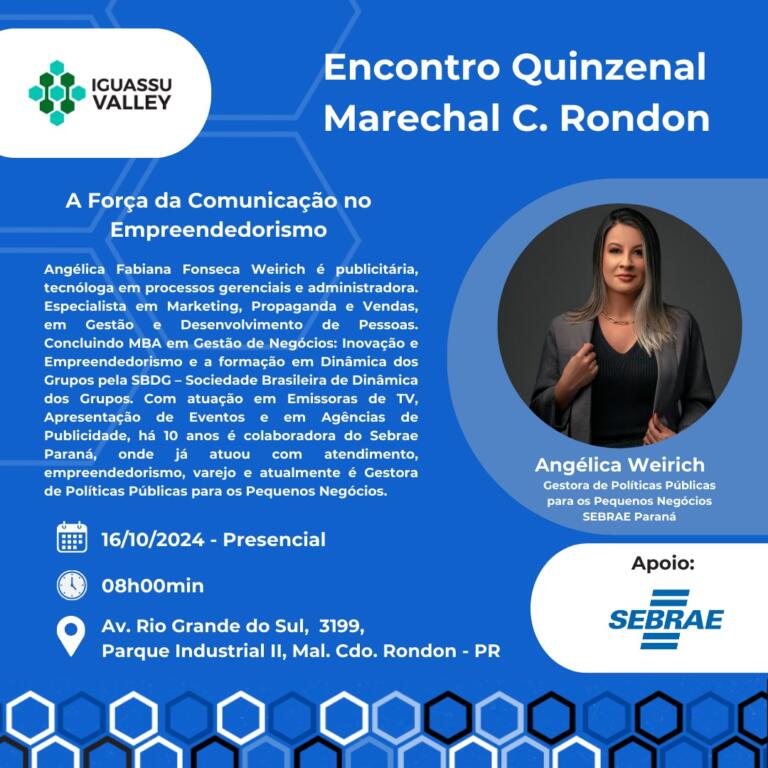 Iguassu Valley.Rondon retoma encontros presenciais nesta quarta-feira