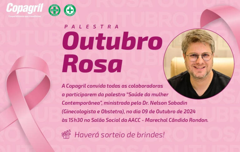 Palestra sobre a saúde da mulher acontece nesta quarta-feira no Salão Social da Copagril