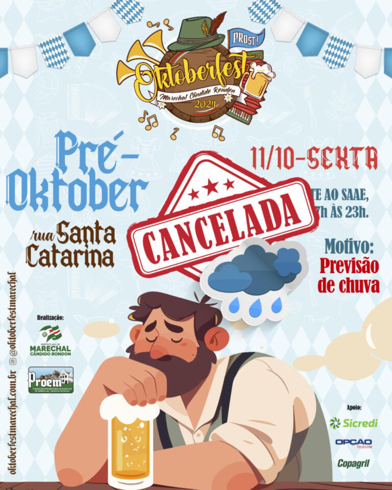 Pré-Oktoberfest da rua Santa Catarina marcada para esta sexta-feira é cancelada
