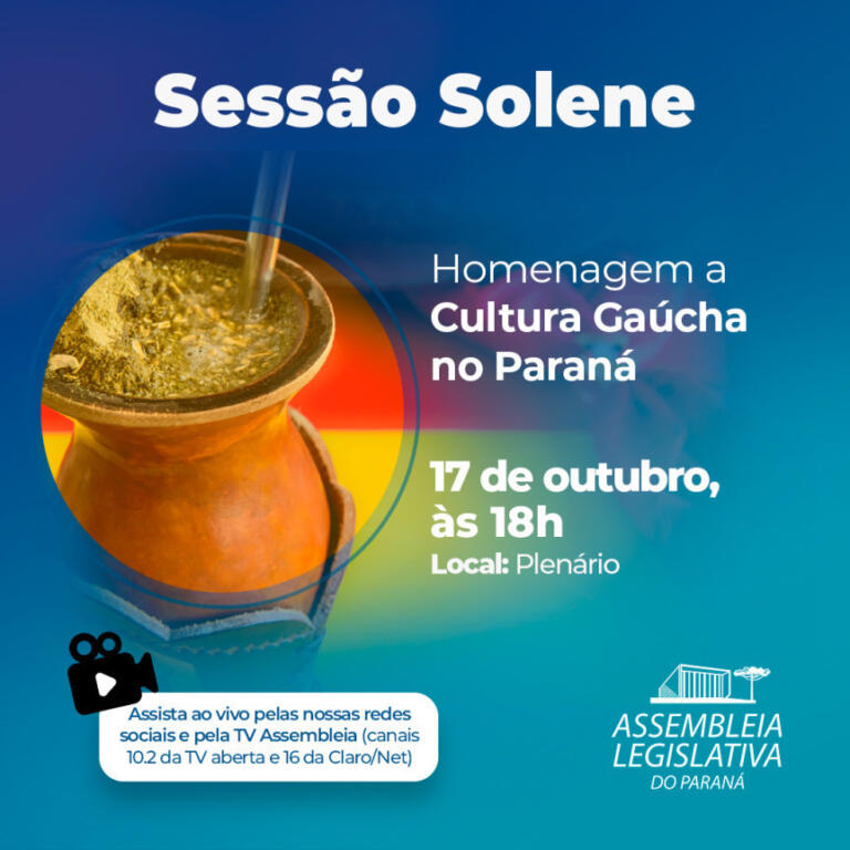 Cultura Gaúcha no Paraná será homenageada em sessão solene na Assembleia Legislativa