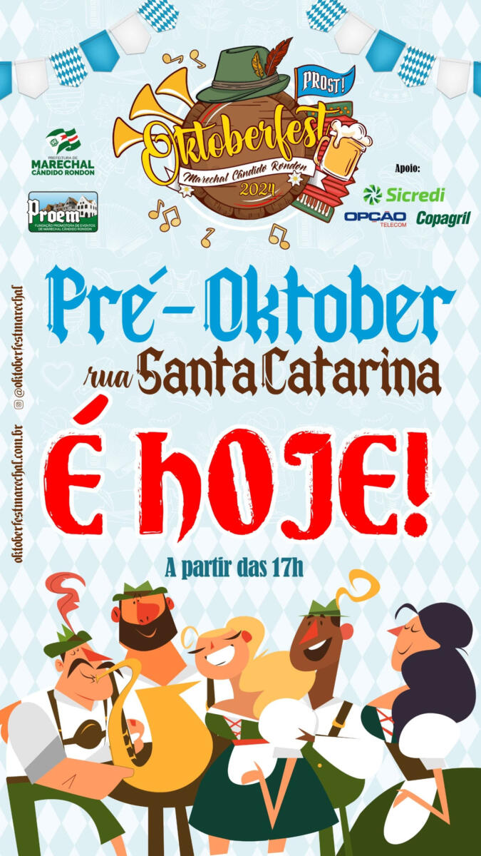 Pré-Oktoberfest na rua Santa Catarina acontece nesta segunda-feira