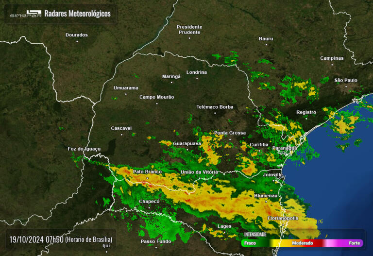 Instabilidade continua com previsão de chuvas em várias regiões do Paraná