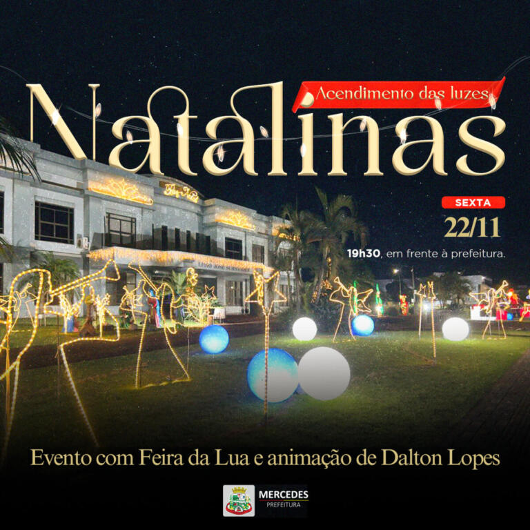 Acendimento das luzes natalinas e Feira da Lua acontecem nesta sexta-feira em Mercedes