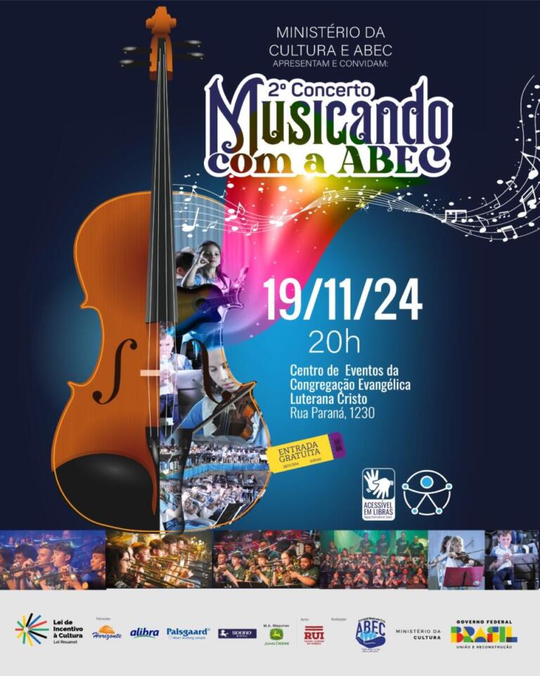 2º Concerto Musicando com a ABEC acontecerá na próxima terça-feira em Marechal Rondon