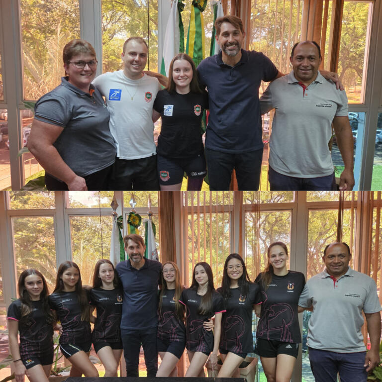 Marcio Rauber recepciona as brasileiras que se destacaram no Parabadminton e na GR nesta segunda-feira