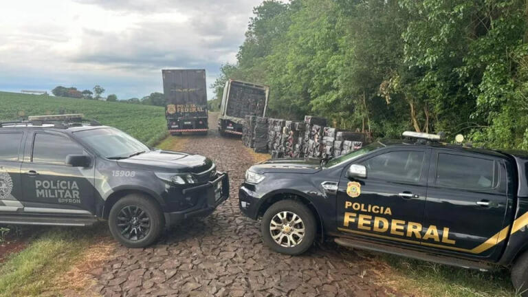 PF apreende mais de 700 caixas de cigarros contrabandeados às margens do Lago de Itaipu