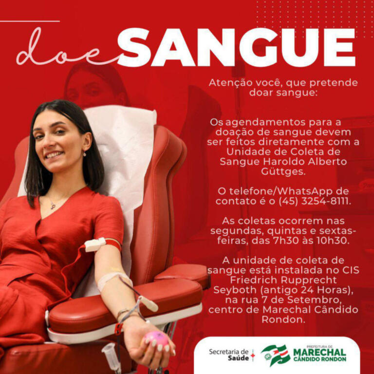 Hoje é o último dia da Semana Nacional do Doador de Sangue