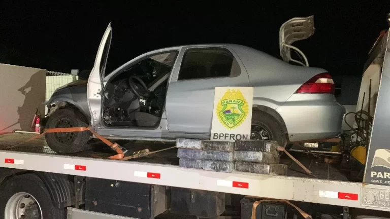 Traficante bate em poste durante perseguição na PR-592