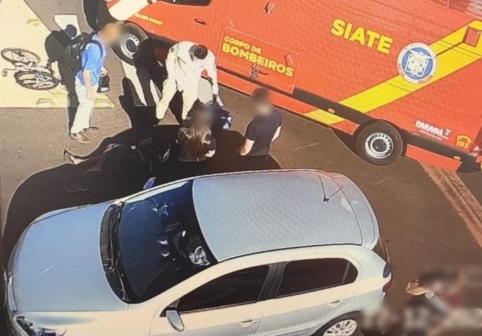 Dois acidentes são registrados a poucos metros um do outro no centro de Marechal Rondon