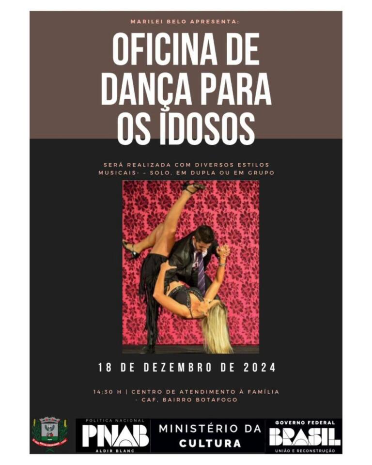 Oficina de Dança para os idosos acontecerá nesta quarta-feira no CAF