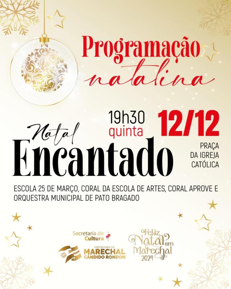 Orquestra municipal de Pato Bragado será uma das atrações na praça do Natal nesta quinta-feira em Marechal Rondon