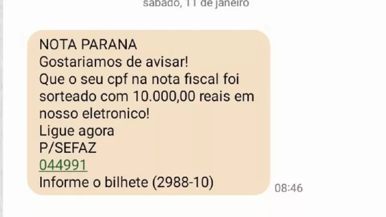 Secretaria da Fazenda alerta sobre golpes com o Nota Paraná