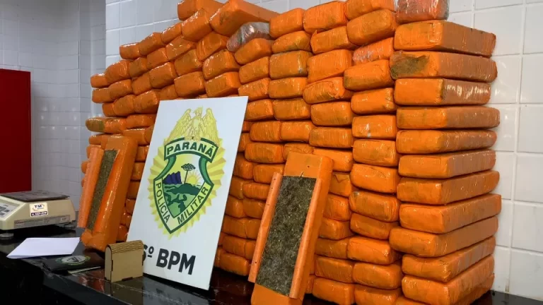 Rapaz é preso com 121 quilos de maconha após perseguição na BR-277