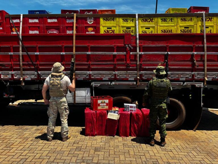 Caminhão carregado com cigarros contrabandeados é apreendido na Ponte Ayrton Senna