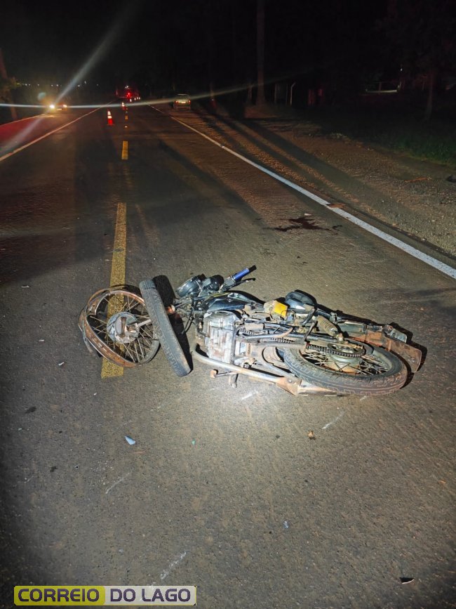 Motociclista fica ferido em colisão com caminhonete em Santa Helena