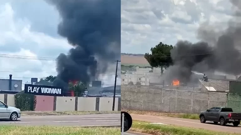 Boate pega fogo em Cascavel