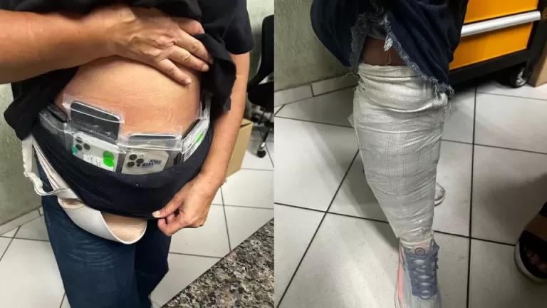 Receita apreende eletrônicos presos ao corpo de passageiros em Foz de Iguaçu