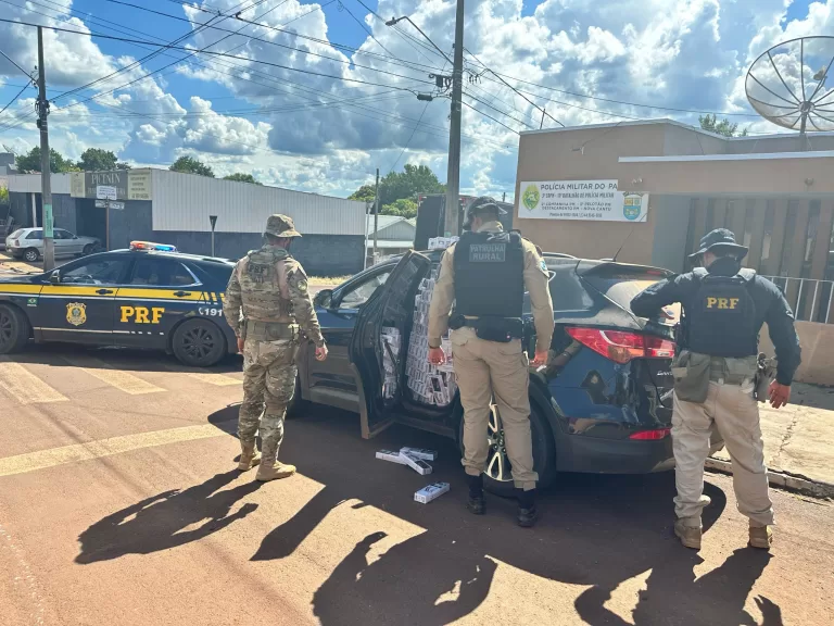 PRF e PM apreendem dois veículos carregados com mais de 50 mil maços de cigarros