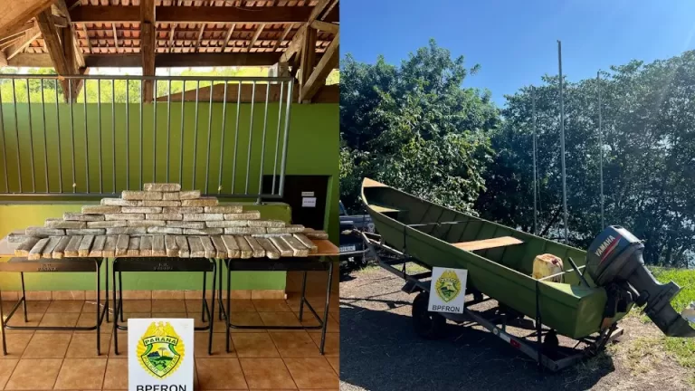 Embarcação com 41 quilos de maconha é apreendida em Santa Helena