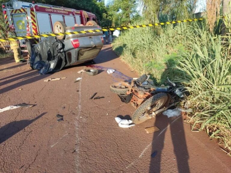 Homem morre e mulher fica em estado grave após acidente de trânsito Marechal Rondon