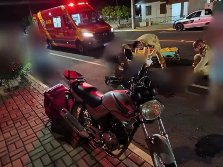 Colisão entre carro e moto deixa homem ferido em Marechal Rondon